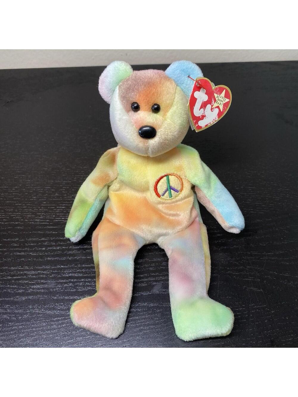 TY Peace Bear Beanie Baby - Rare Retired Original 1996 - Excellent Condition